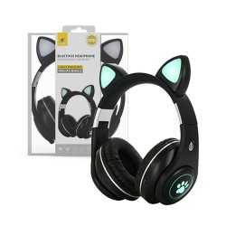 Oneplus Cat Ears Wireless Headphones NC3172 with LED Luminous and Microphone BTS/FM/TF(32GB)/Audio 400mAh Black Oneplus Cat Ears Wireless Headphones NC3172 with LED Luminous and Microphone BTS/FM/TF(32GB)/Audio 400mAh Black